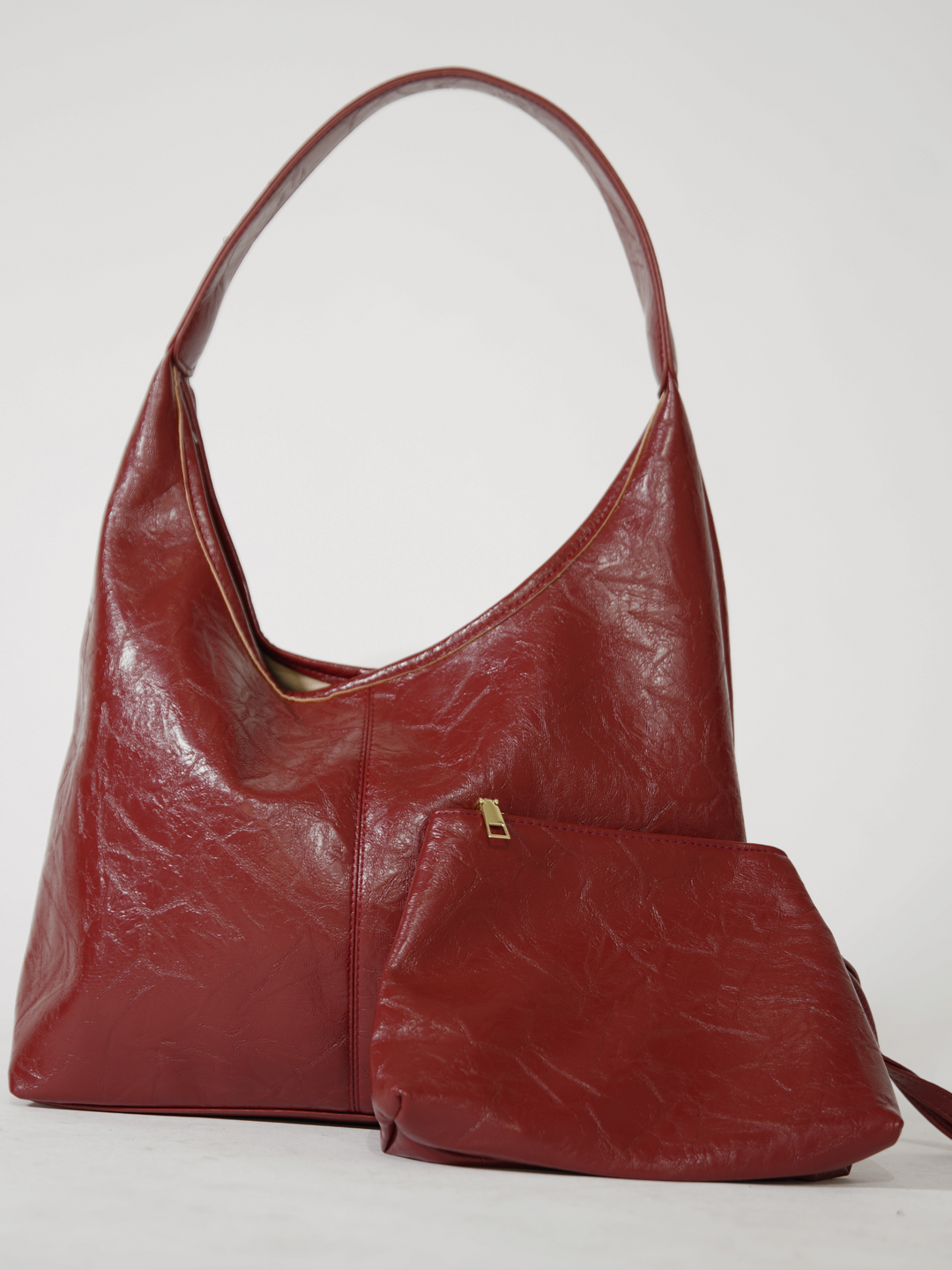 Crimson Luxe Leather Satchel