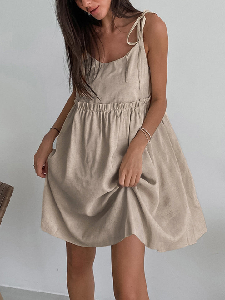 Nesto Tied Shoulder Short Dress